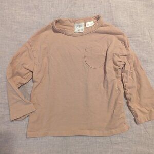 Zara Long Sleeve Pocket Tee - Mauve - Size 2/3